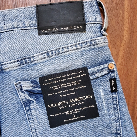 Modern American La Brea Short Long Berbuda Jean Shorts Size 26 New - Picture 4 of 6